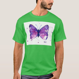 Camiseta Pintura de mariposa morada 1