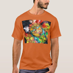Camiseta Pintura de medios mixta de estilo nativo americano