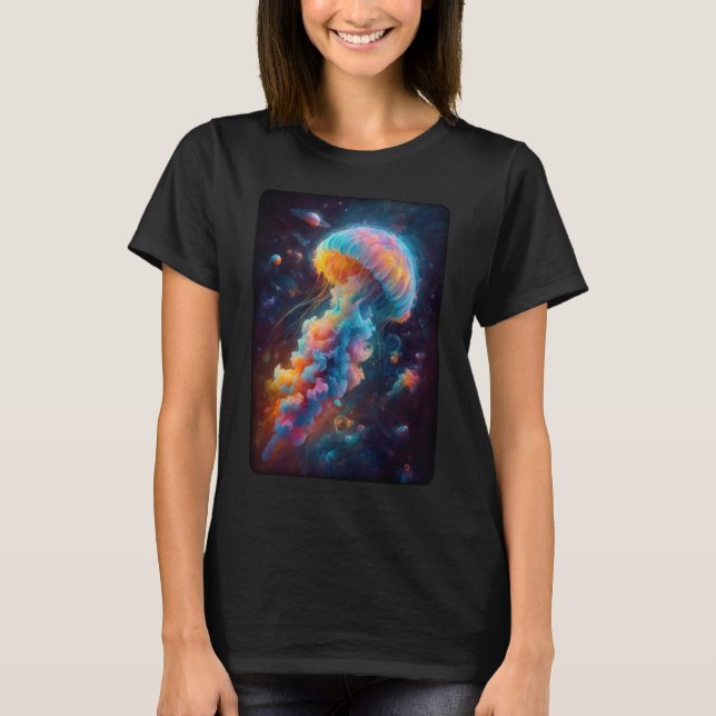 Camiseta Pintura de medusas cosmológicas (Anverso)