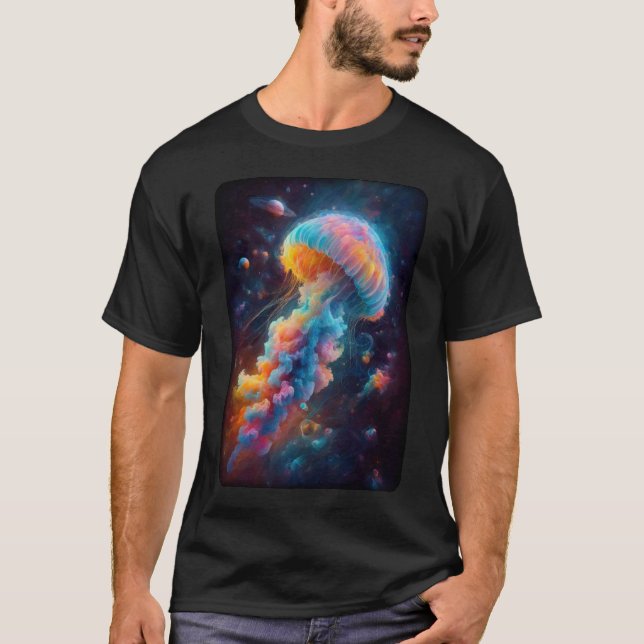 Camiseta Pintura de medusas cosmológicas (Anverso)
