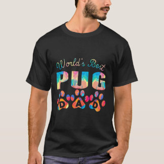Camiseta Pintura de mejor papá pug del mundo