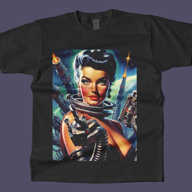 Camiseta Pintura de mujer de ciencia ficción retro (Subido por el creador)