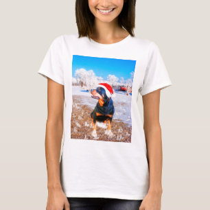 Camiseta Pintura de Navidades de perro de Rottweiler