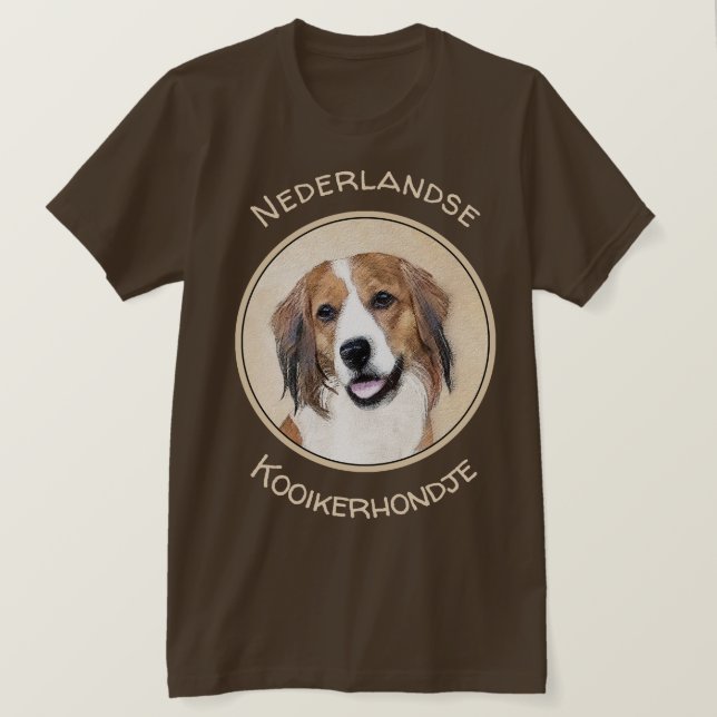Camiseta Pintura de Nederlandse Kooikerhondje - Arte de per (Anverso del diseño)