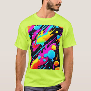 Camiseta Pintura de neón brillante en una obra de arte abst