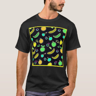 Camiseta Pintura de Neon con frutas de colores expresivos