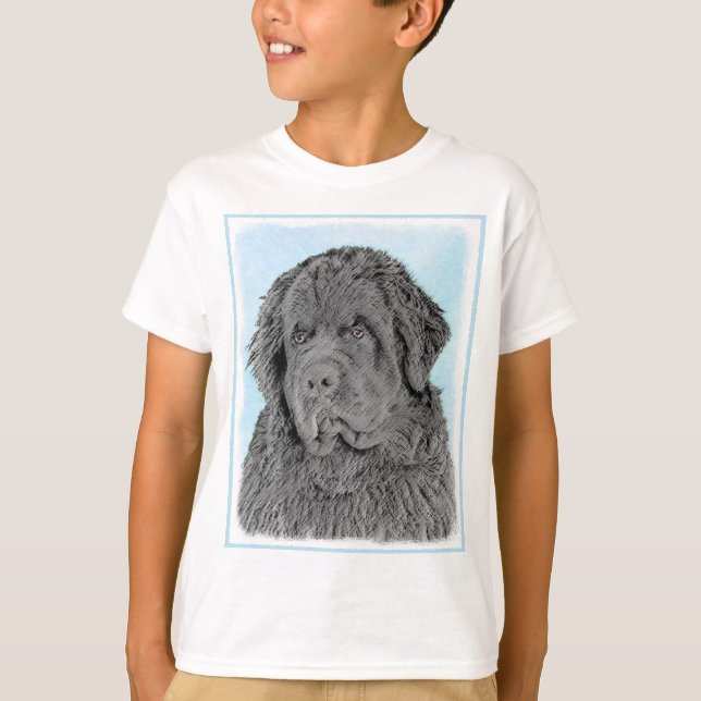 Camiseta Pintura de Newfoundland - Cute original Dog Art (Anverso)