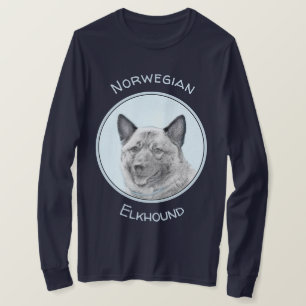 Camiseta Pintura de Norwegian Elkhound - Arte Original de P