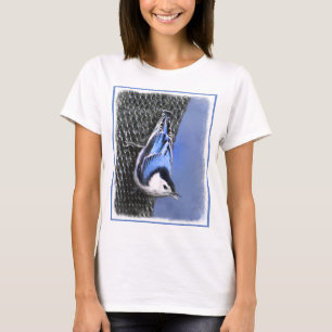 Camiseta Pintura de nueces de paja blanca original arte de 