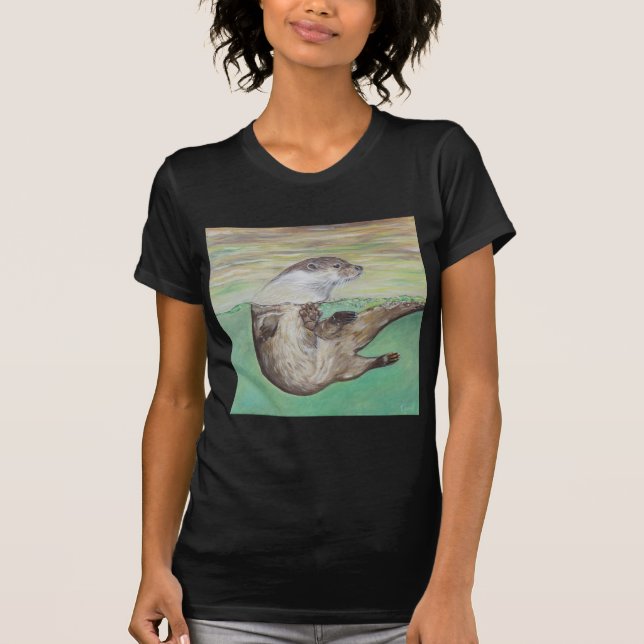 Camiseta Pintura de orugas de río lúdico (Anverso)