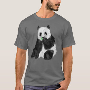 Camiseta Pintura de oso de Panda Sitting