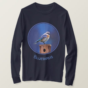 Camiseta Pintura de pájaro azul (hembra) - Arte de pájaros