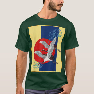 Camiseta Pintura de pájaro de Guay Crane, danza de grullas 