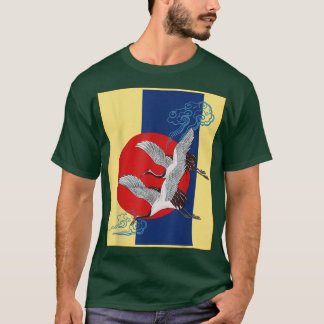 Camiseta Pintura de pájaro de Guay Crane, danza de grullas 