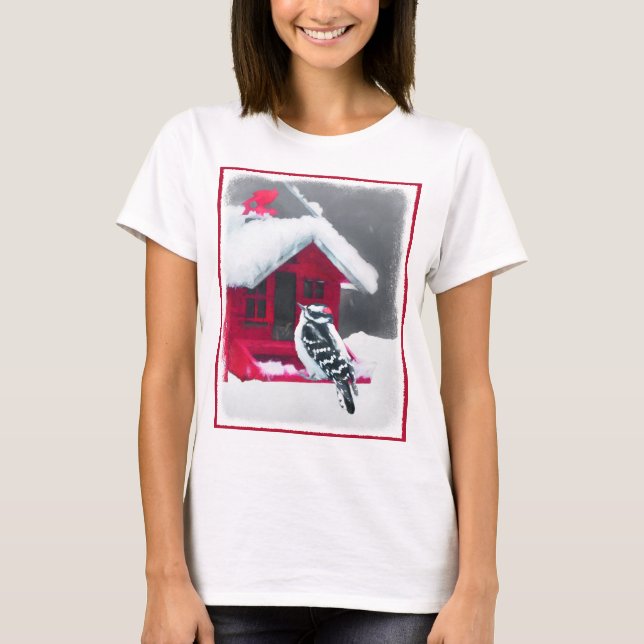 Camiseta Pintura de pájaro lechoso - Arte original de pájar (Anverso)