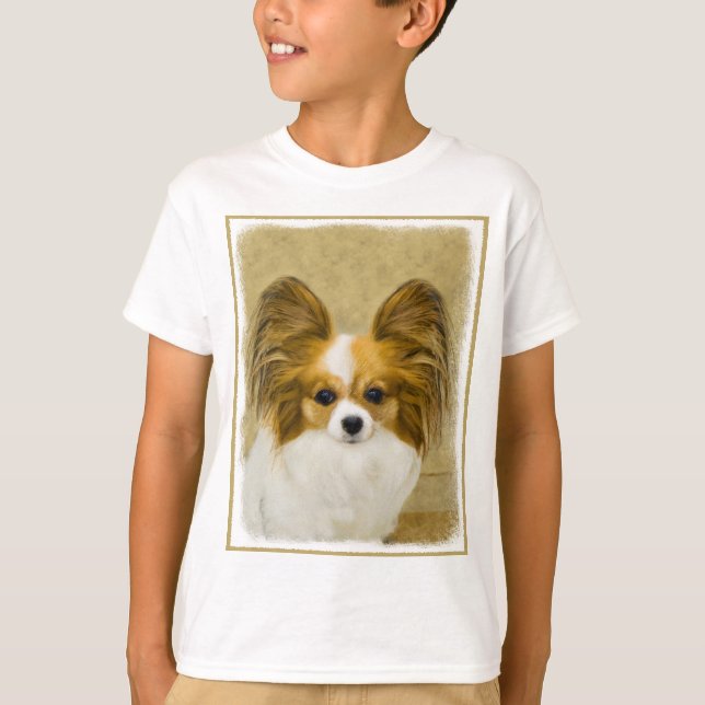 Camiseta Pintura de Papillon (Hound Tri) - Arte original de (Anverso)