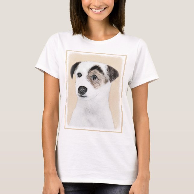 Camiseta Pintura de Parson Jack Russell Terrier - Arte de P (Anverso)