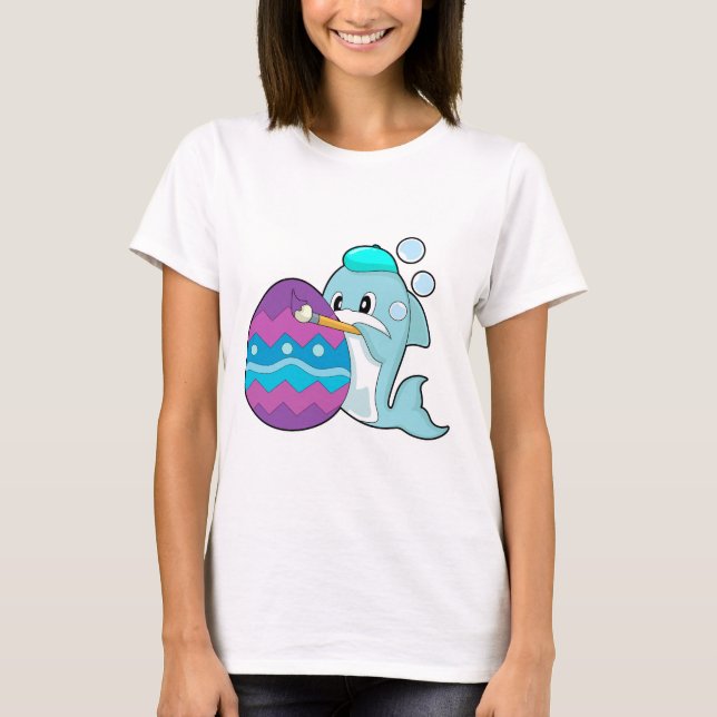 Camiseta Pintura de Pascua de delfines (Anverso)