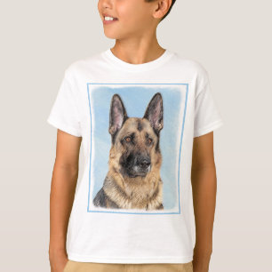 Camiseta Pintura de pastor alemán - Arte de perro original 