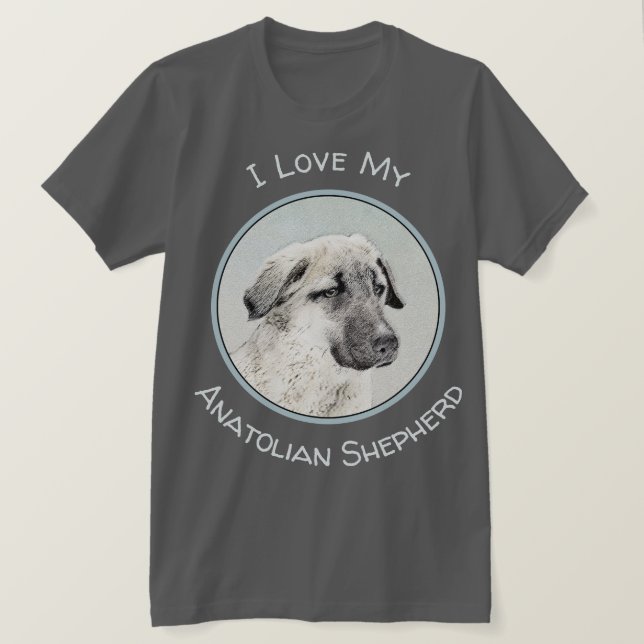 Camiseta Pintura de pastor anatoliano - Arte de perro origi (Anverso del diseño)