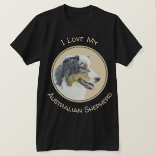 Camiseta Pintura de pastor australiano - Arte original de p