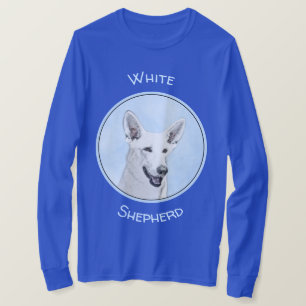 Camiseta Pintura de pastor blanco - Arte de perro original 