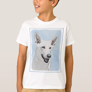 Camiseta Pintura de pastor blanco - Arte de perro original