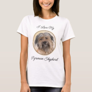 Camiseta Pintura de pastor pirenaico - Arte de perro origin