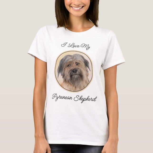 Camiseta Pintura de pastor pirenaico - Arte de perro origin (Anverso)