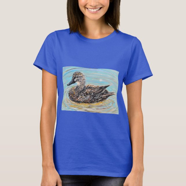 Camiseta Pintura de pato mallard femenina (Anverso)