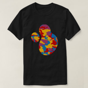Camiseta Pintura de patrón de camuflaje en negrita con manc