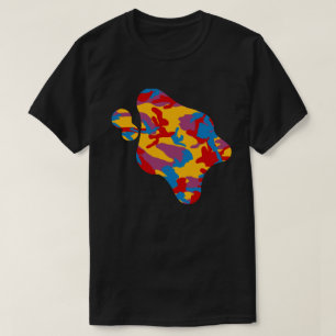 Camiseta Pintura de patrón de camuflaje en negrita con manc