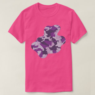 Camiseta Pintura de patrón de camuflaje PurpleBerry Camo co