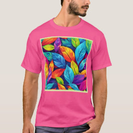 Camiseta Pintura de patrón de follaje colorido
