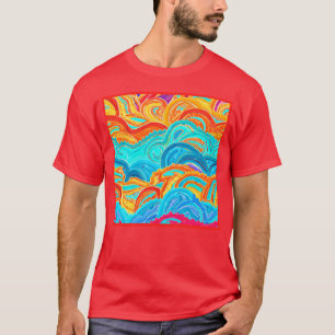 Camiseta Pintura de patrones de olas. ¡Hazte con una en Zaz