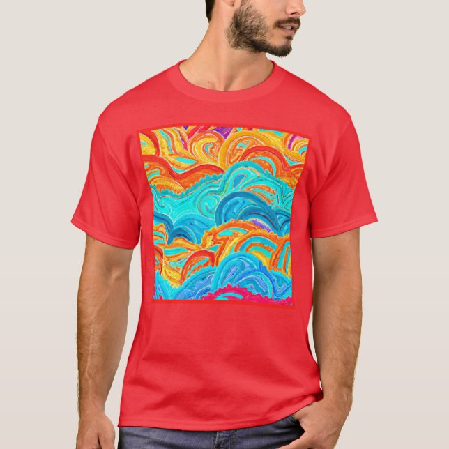 Camiseta Pintura de patrones de olas. ¡Hazte con una en Zaz (Anverso)