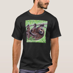 Camiseta Pintura de Perezoso Sonriente