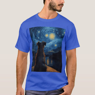 Camiseta Pintura de perro arte noche estrellada perro Vince