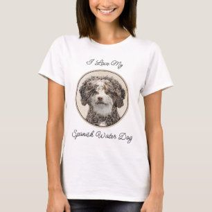 Camiseta Pintura de Perro de Agua Español - Arte Perro Orig