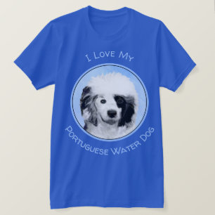 Camiseta Pintura de perro de agua portuguesa - Arte origina