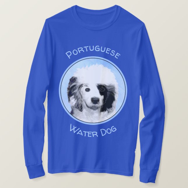Camiseta Pintura de perro de agua portuguesa - Arte origina (Anverso del diseño)