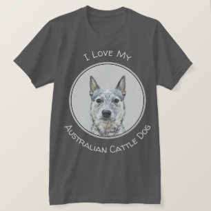 Camiseta Pintura de perro de ganado australiano - Arte orig