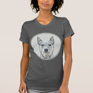 Camiseta Pintura de perro de ganado australiano - Arte orig