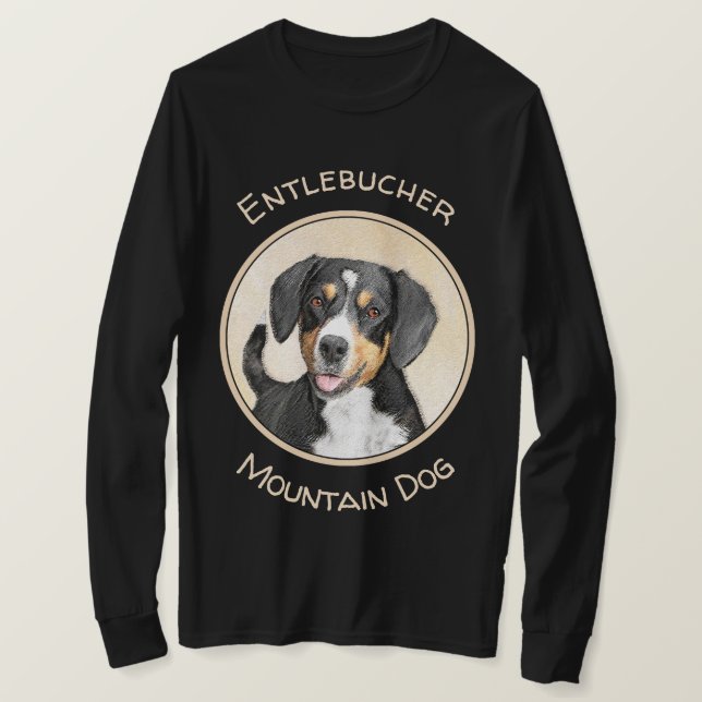 Camiseta Pintura de perro de la montaña Entlebucher - Arte  (Anverso del diseño)