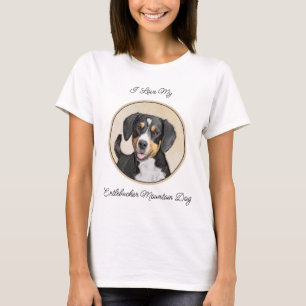 Camiseta Pintura de Perro de la Montaña Entlebucher Arte Pe