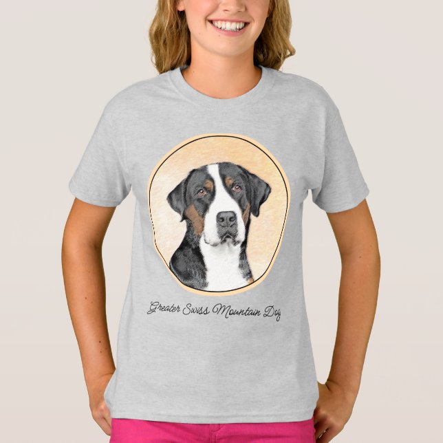 Camiseta Pintura de perro de la montaña suiza - Arte origin (Anverso)