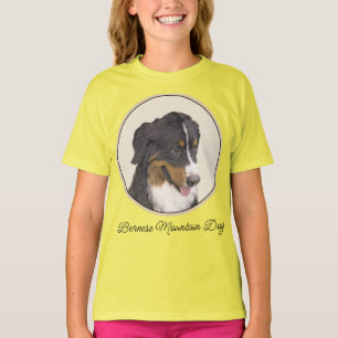 Camiseta Pintura de perro de montaña de Berna - Arte de per