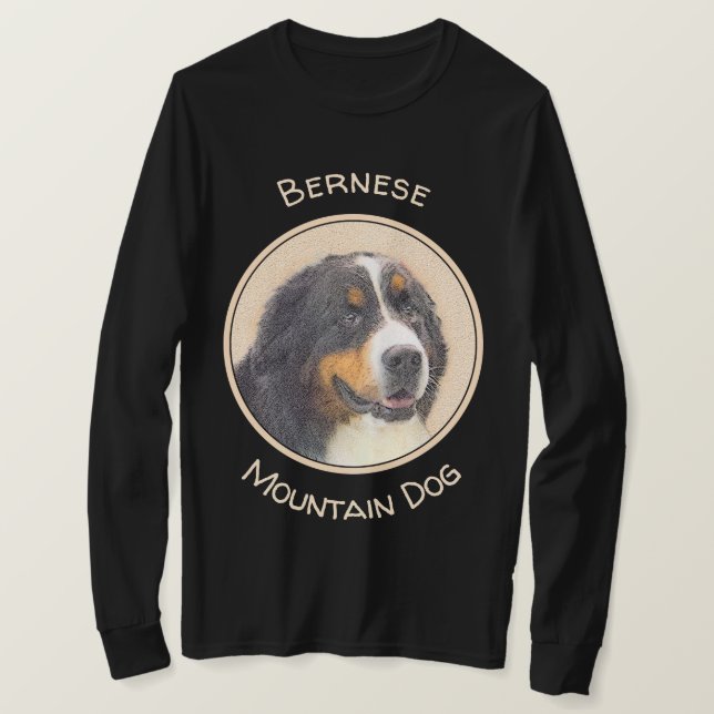 Camiseta Pintura de perro de montaña de Bernese - Arte de p (Anverso del diseño)