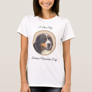 Camiseta Pintura de perro de montaña de Bernese - Arte de p