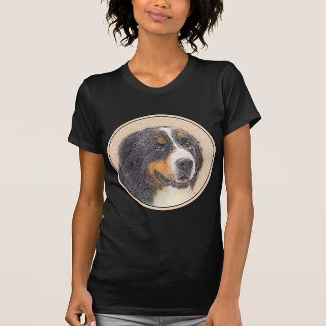 Camiseta Pintura de perro de montaña de Bernese - Arte de p (Anverso)